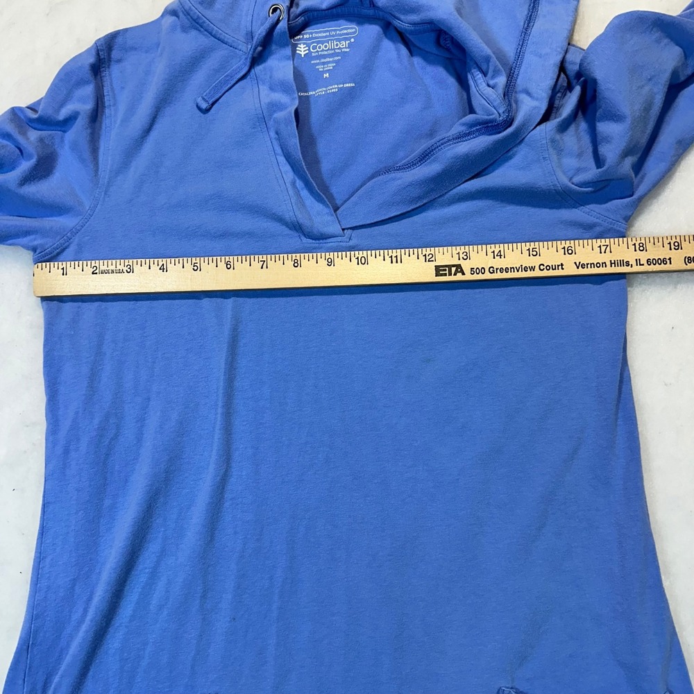 Coolibar Catalina Beach Cover-Up Dress Women Medium Blue Sun Protective Coastal - Picture 5 of 11
